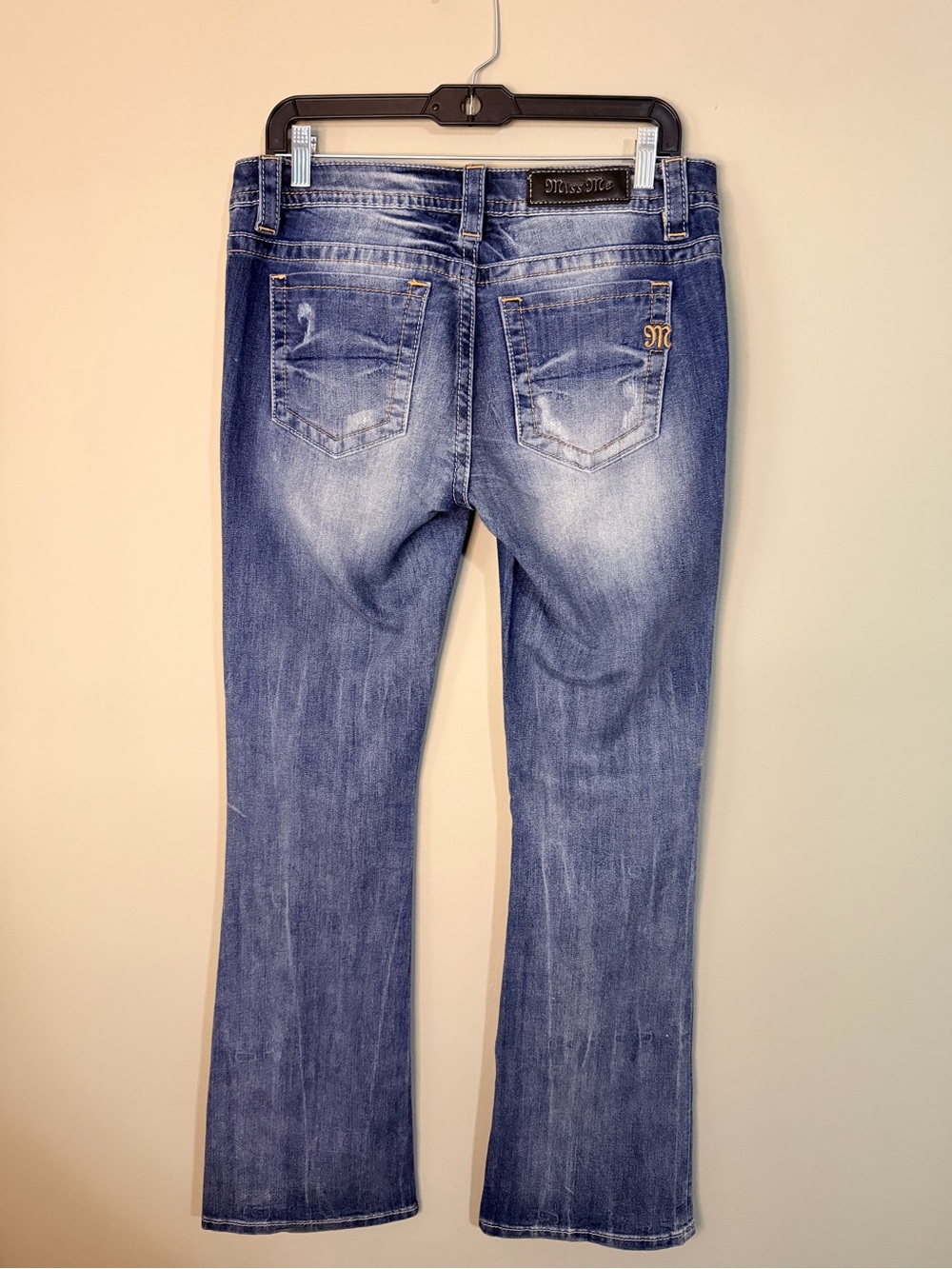 Beautiful Vintage Y2K Miss Me Mid-Rise Boot Distressed Jeans With 34” Inseam